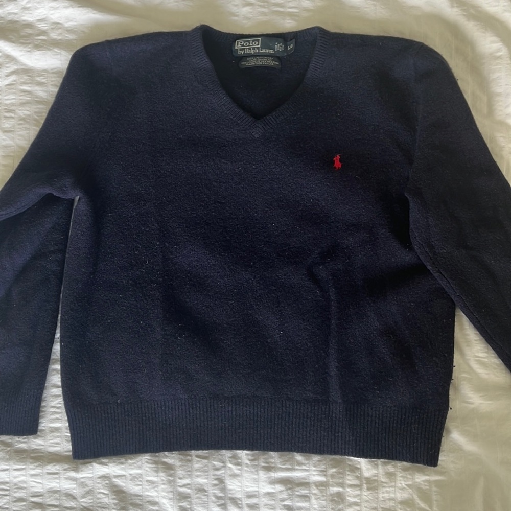 Ralph Lauren Navy 100% Wool Sweater